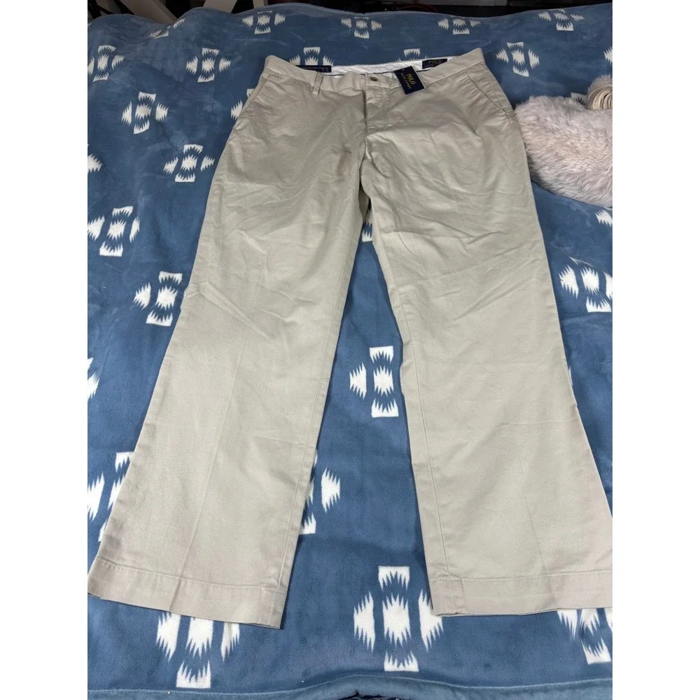 Polo Ralph Lauren Mens Stretch Classic Fit Chino Pants Khaki Tan 36x30 NEW